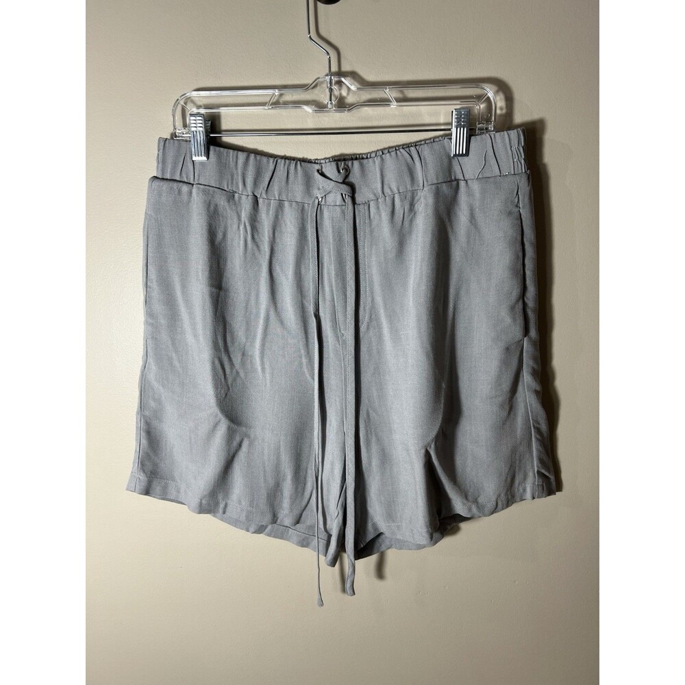 Cupshe Gray Drawstring Waist Loose Leg Shorts Size Medium Beach Summer NEW
